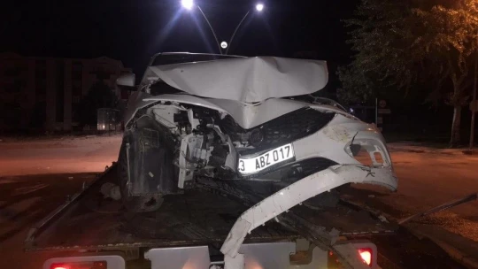 Otomobil aydınlatma direğine çarptı: 2 yaralı
