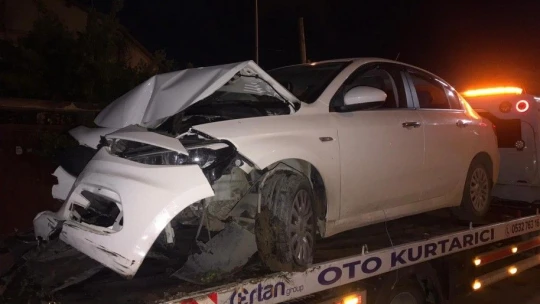 Otomobil aydınlatma direğine çarptı: 2 yaralı