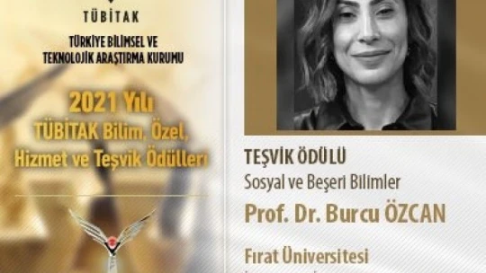 Prof. Dr. Özcan, TÜBİTAK ödülüne layık görüldü