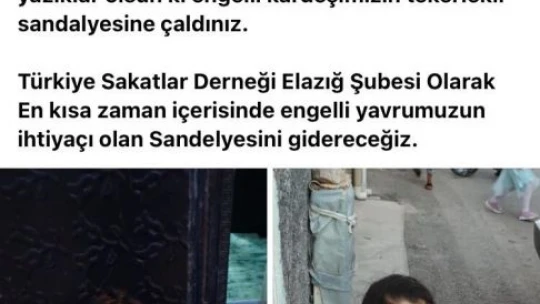 Tekerlekli sandalyesi çalınan genç kıza dernekten sevindiren hediye