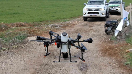 Türkiye'de bir ilk: Dron ile ücretsiz ilaçlama