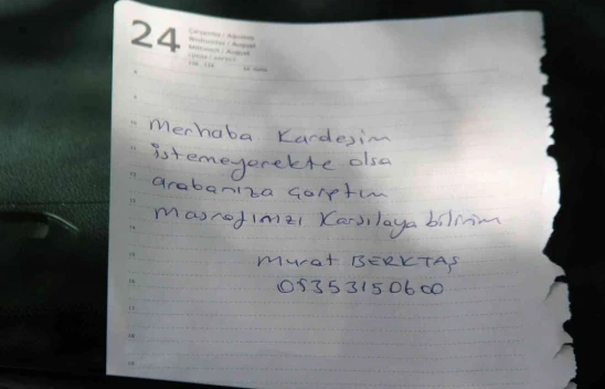 Arabasına binince ceza yediğini zannetti, gerçeği görünce