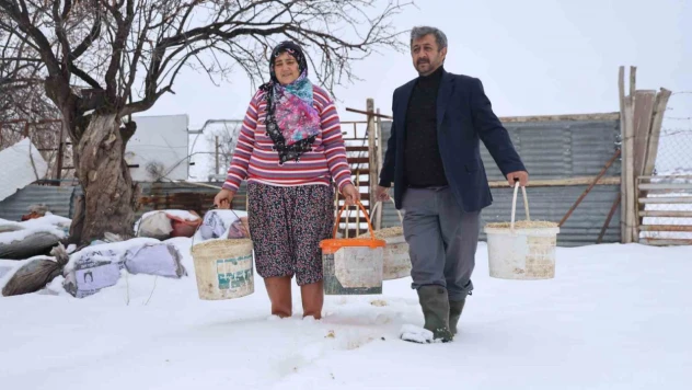 Elazığ'da besicilerin kış mesaisi