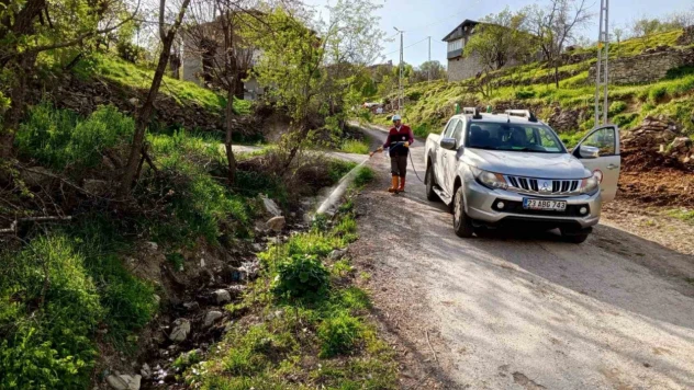 Elazığ'da larva ile mücadele sürüyor