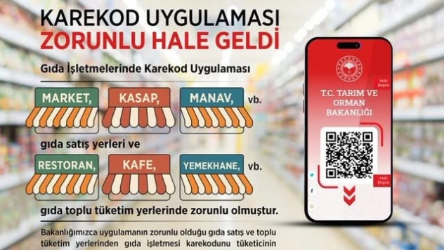 Gıda işletmelerinde karekod uygulaması zorunlu oldu