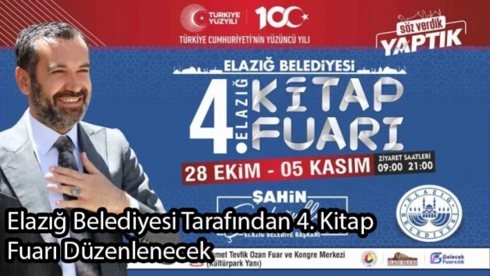 Elazığ Belediyesi Tarafından 4. Kitap Fuarı Düzenlenecek