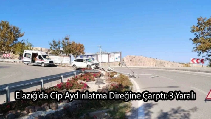 Elazığ'da Cip Aydınlatma Direğine Çarptı: 3 Yaralı