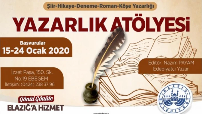 Elazığ Belediyesi'nden Yazarlık Atölyesi