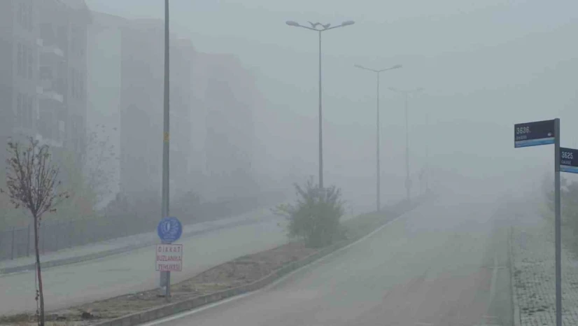 Elazığ'da yoğun sis, bir mahalle adeta kayboldu