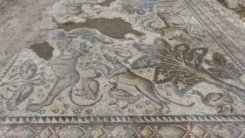 Hayvan figürleriyle dolu bin 700 yıllık Roma mozaiği, burjuva yaşamının izlerini taşıyor