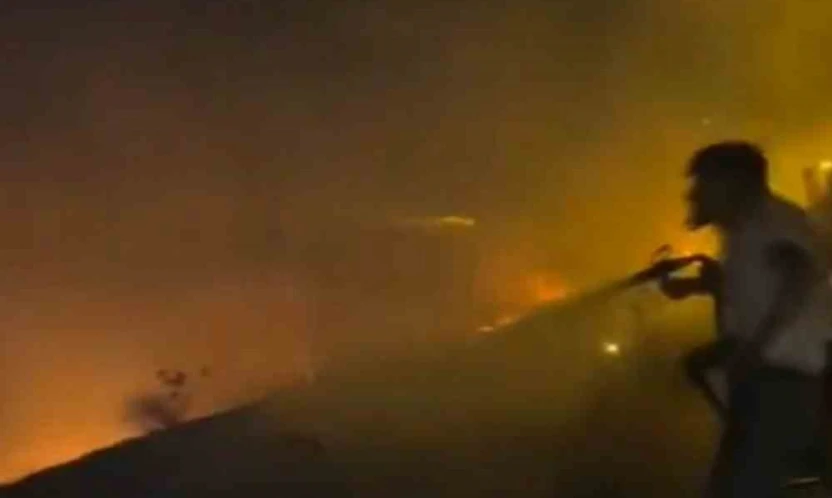 Altınçevre köyünde arazi yangını