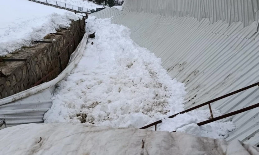 Elazığ'da ahırın tavanı çöktü