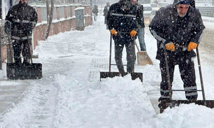 Elazığ'da kar yağışı etkili oldu, belediye ekipleri sahada